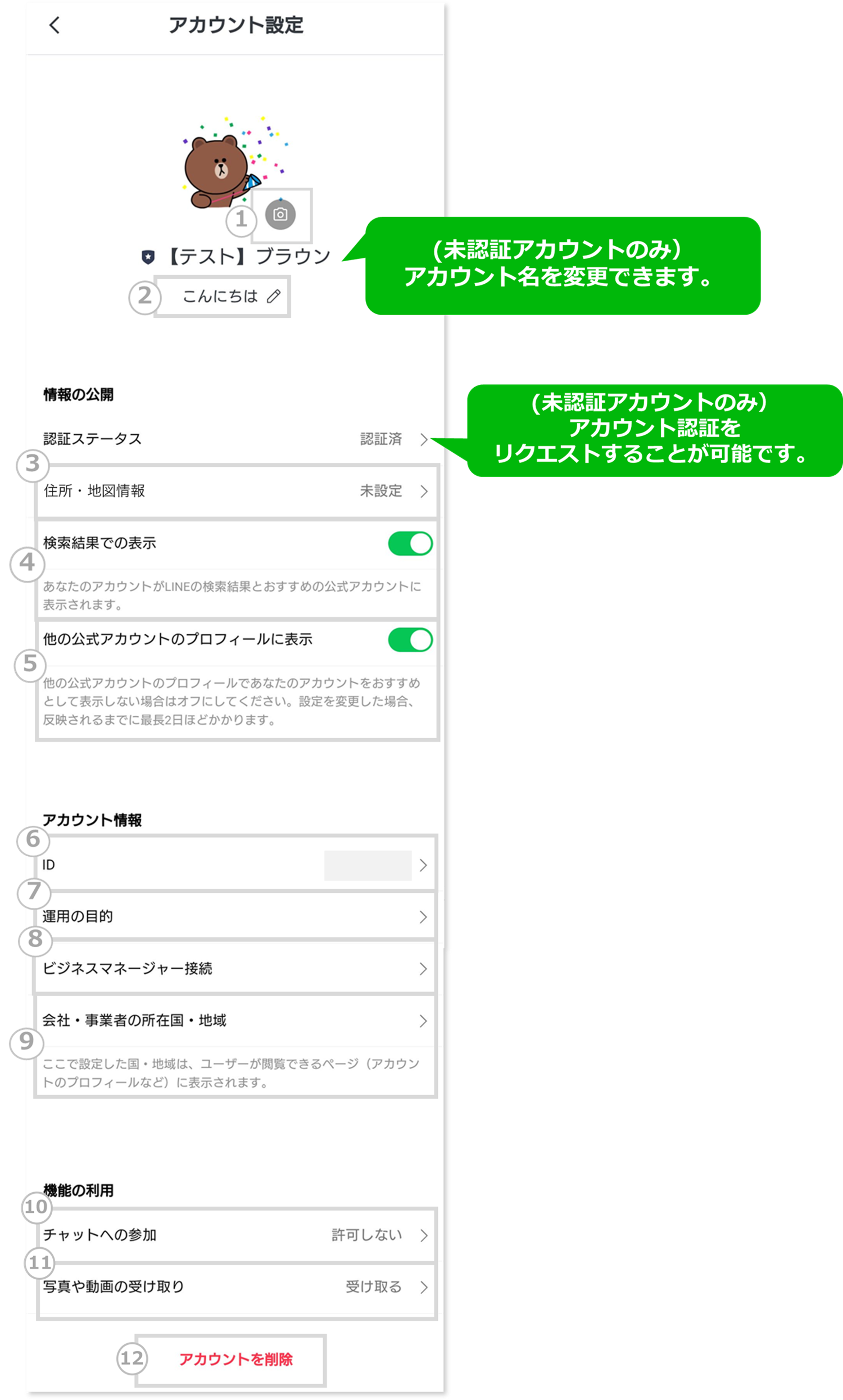 LINE公式アカウント （LINE Official Account Manager） アカウント