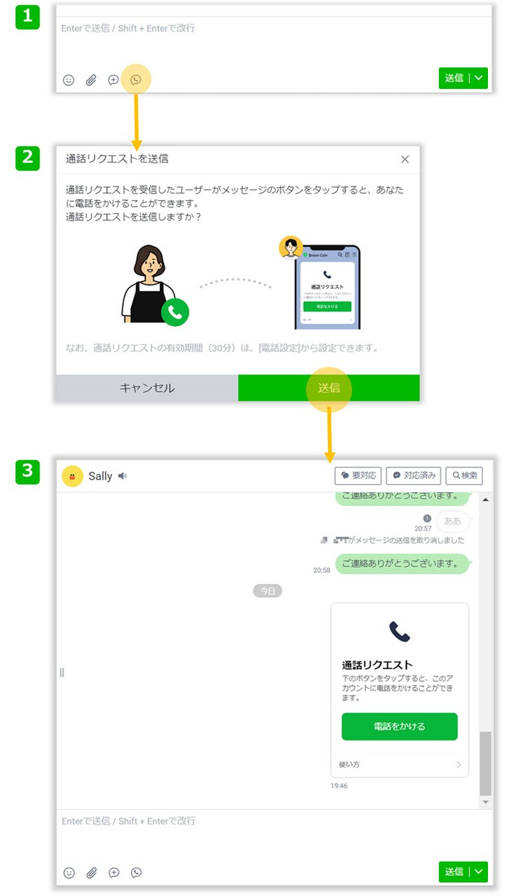 通話リクエスト