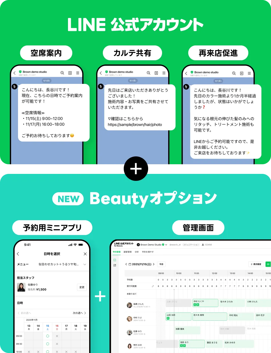 LINE公式アカウントとBeautyオプション