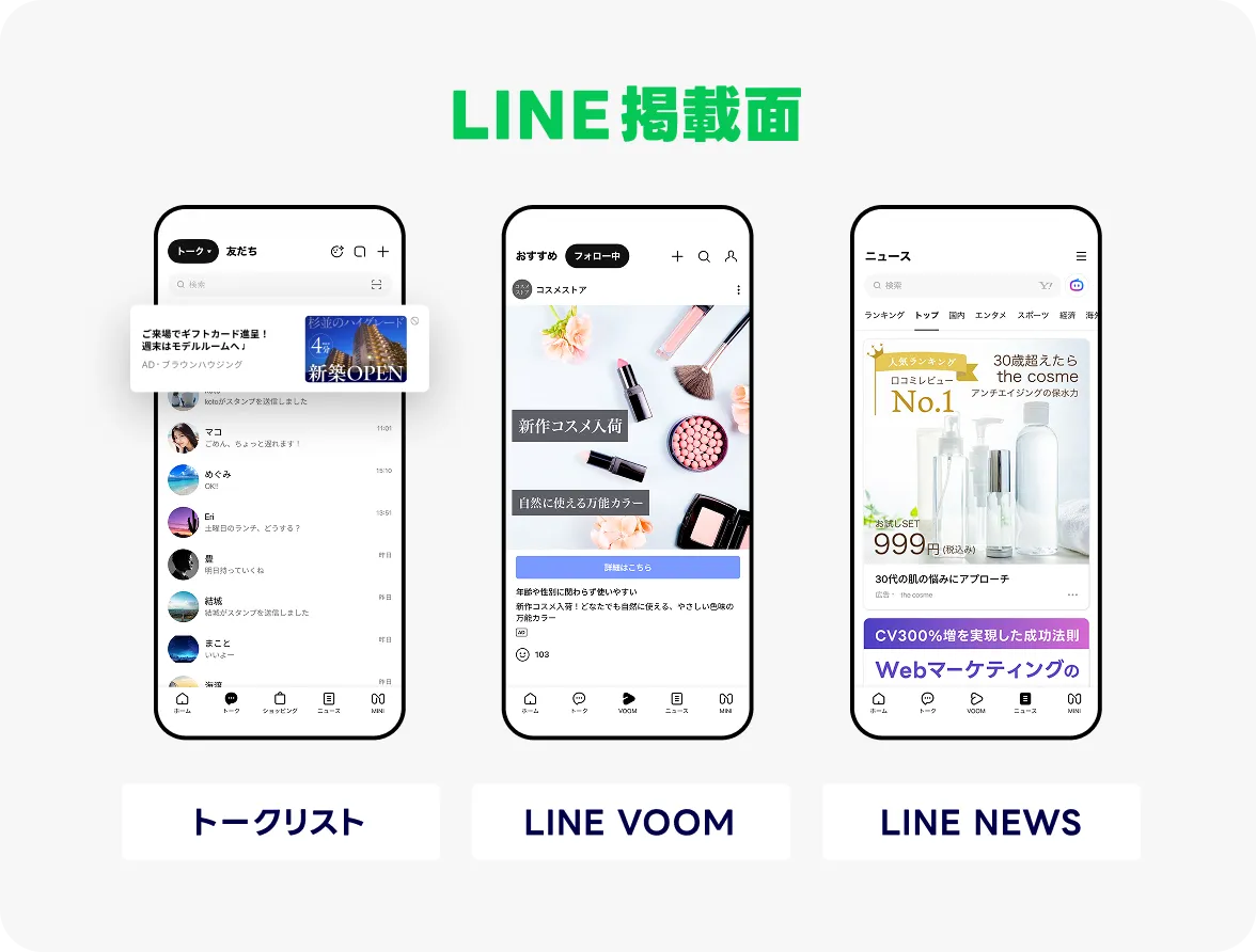 LINE掲載面