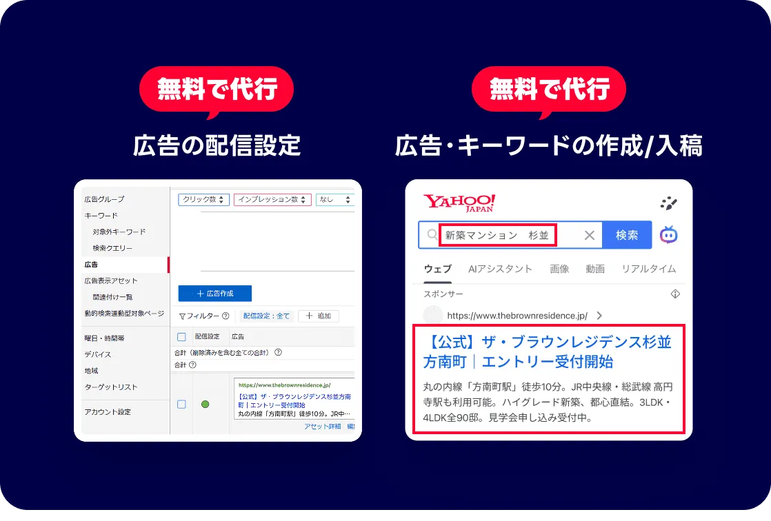 広告配信設定の無料代行
