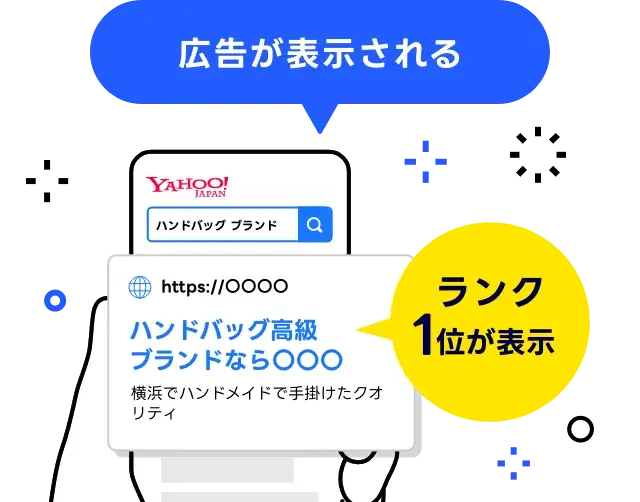 オークションランクが一番高い広告が一番上に表示される