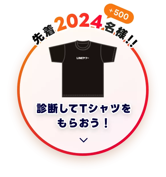 先着2024名様!! 診断してTシャツをもらおう！